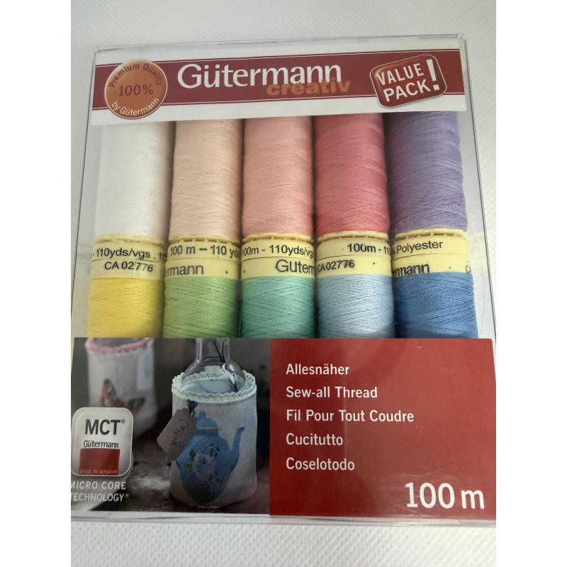 Pack 10 bobines 100m Polyester Gütermann Pack 10 bobines 100m Polyester Gütermann