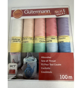 Pack 10 bobines 100m Polyester Gütermann