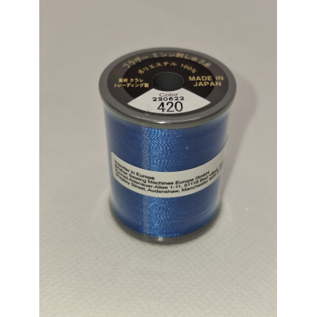Bobine fil à broder BROTHER 300 m 420 Bleu électrique