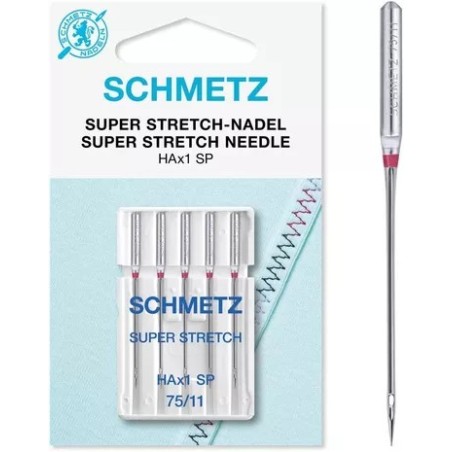 5 aiguilles HAx1 SP Super Stretch Schmetz 75, 90