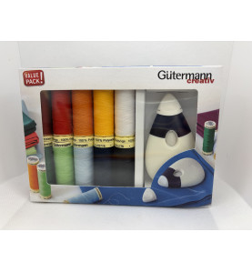 Pack 10 bobines de 100m polyester de la marque Gütermann et sa sour...