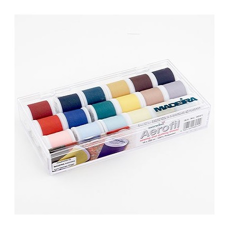 Coffret 18 bobines MADEIRA 200 m réf 8041 pour machines à coudre