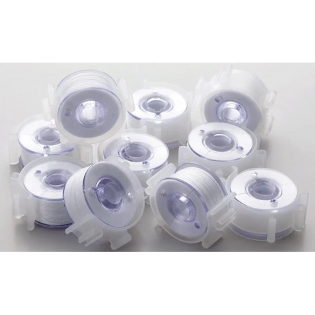 10 canettes pré-remplies avec clips fil canette broderie BROTHER PWB60 pour combinés