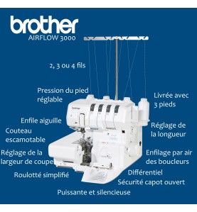 Surjeteuse à air BROTHER AIRFLOW 3000 + CADEAU BROTHER