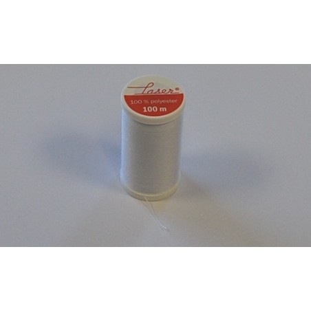 BOBINE 100 M LASER BLANC FIL A COUDRE POLYESTER REF 2000