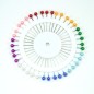 40 épingles tête couleur
