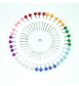 40 épingles tête couleur