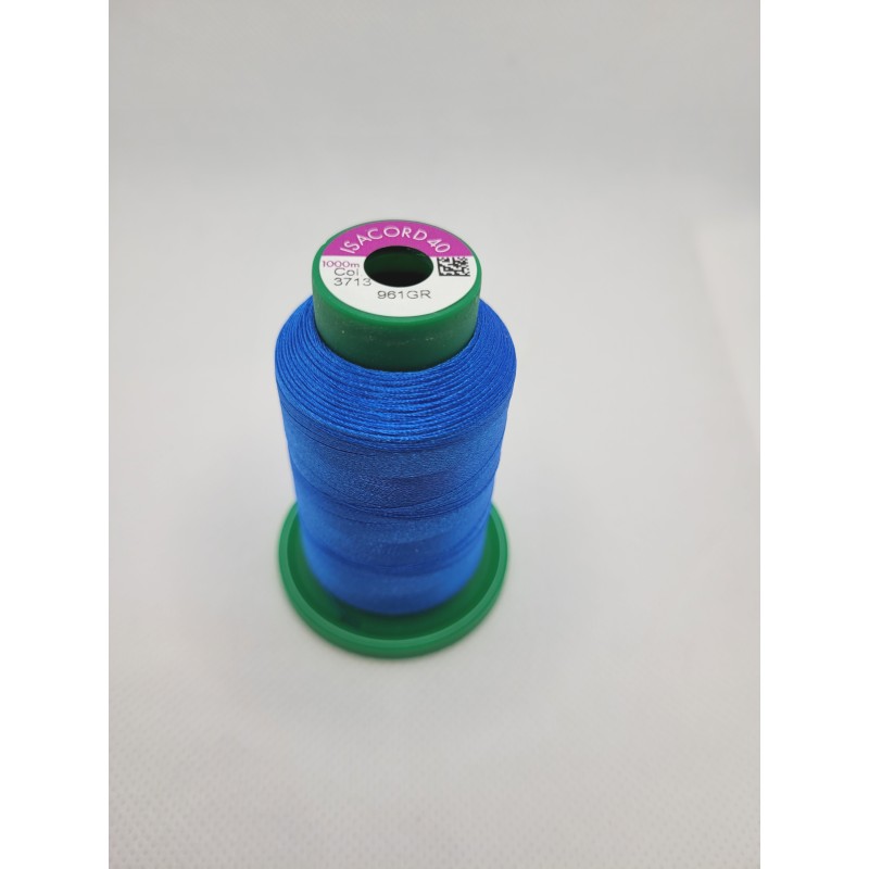 Cône 1000 m Isacord 40 bleu océan réf 2922/3713 fil à broder