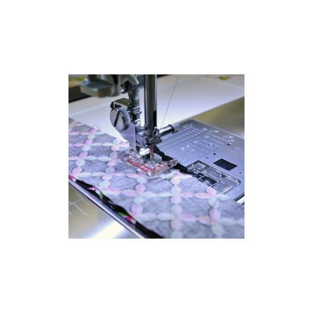 Pied patchwork 1/4 transparent avec guide JANOME 9 mm réf 202216003