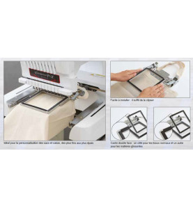 Cadre à broder à clip M 100 X 100 mm + bras D BROTHER VRCLP100B pou...