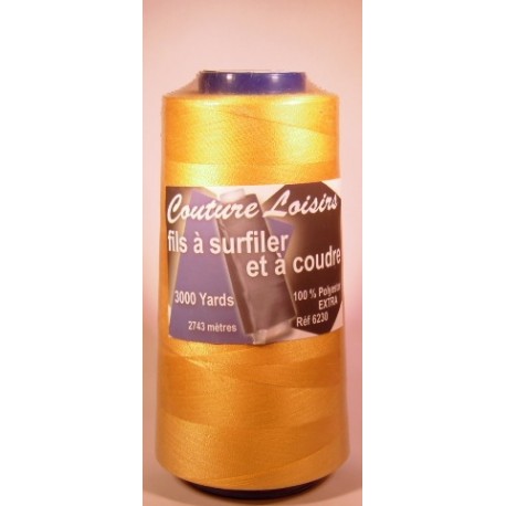 Cône 2743 m polyester jaune 6230-104 couture & surfilage