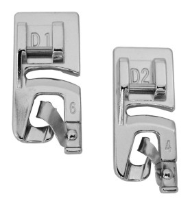 Pack 2 pieds pour roulottés 4 et 6 mm D1 et D2 JANOME 7 mm réf 2003...