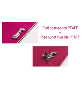 Pack pied ourlet invisible + pied pose-perles PFAFF Coverlock et Ho...