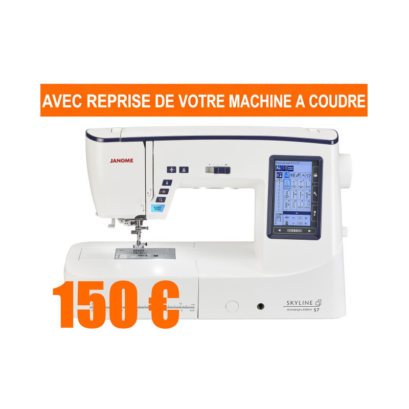Machine à coudre JANOME SKYLINE S7 Anniversary Edition AVEC REPRISE