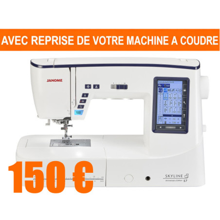 Machine à coudre JANOME SKYLINE S7 Anniversary Edition AVEC REPRISE