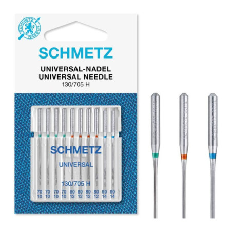10 aiguilles universelles 70/80/90 Schmetz