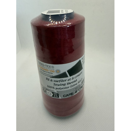 Cône 2743 m polyester bordeaux clair 6230-115 couture & surfilage