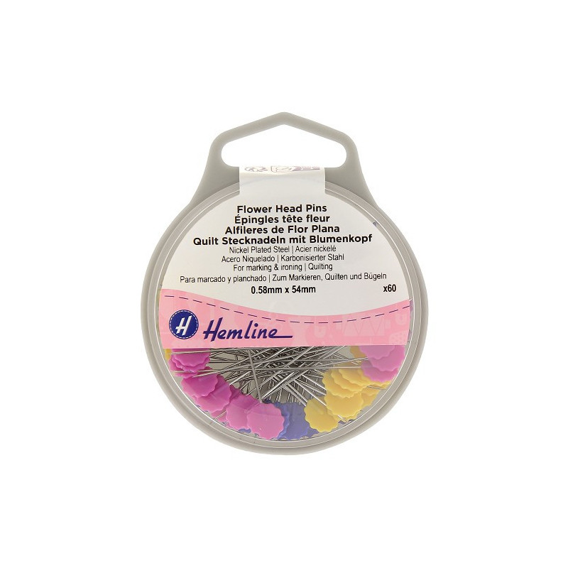 60 Epingles tête fleur 0.58mm x 54mm HEMLINE