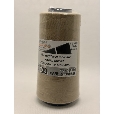 Cône 2743 m polyester beige foncé 6230-157 couture & surfilage