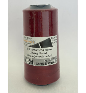 Cône 2743 m polyester bordeaux clair 6230-115 couture & surfilage