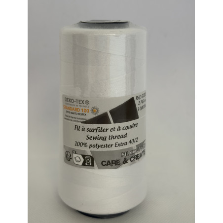 Cône 2743 m polyester blanc 6230-101 couture & surfilage