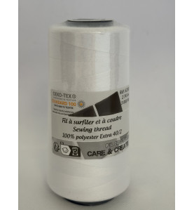 Cône 2743 m polyester blanc 6230-101 couture & surfilage