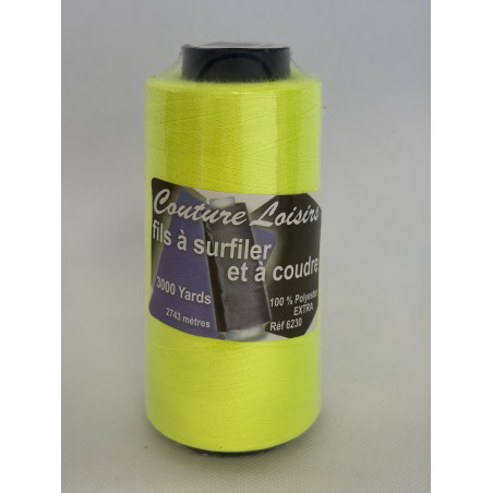 Cône 2743 m polyester 6230-200 jaune fluo Couture & Surfilage
