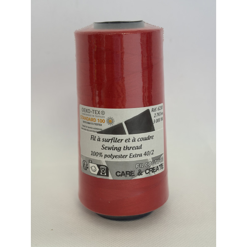 Cône 2743 m polyester rouge 6230-113 couture & surfilage