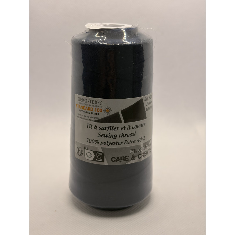Cône 2743 m polyester 6230-147 bleu foncé Couture & Surfilage