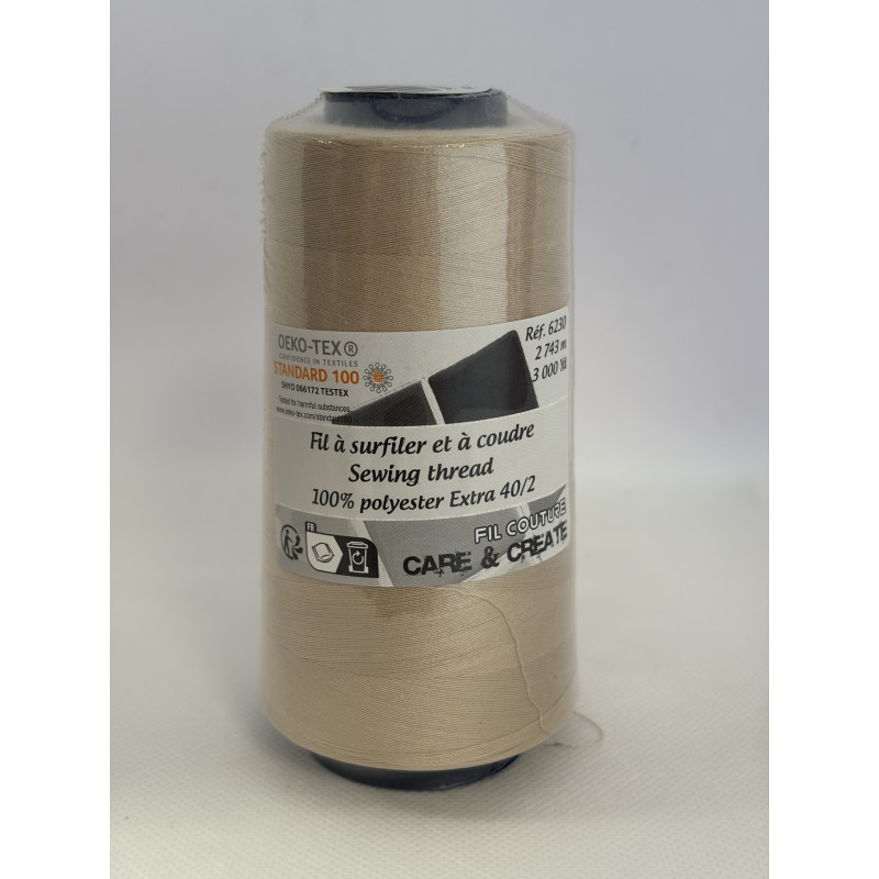 Cône 2743 m polyester beige 6230-155 couture & surfilage