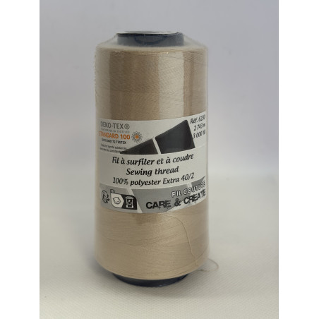 Cône 2743 m polyester beige 6230-155 couture & surfilage