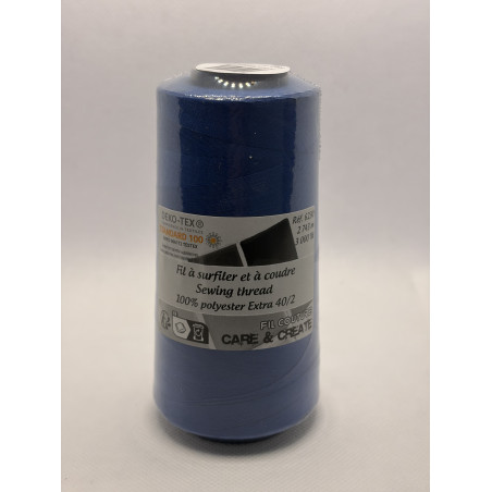 Cône 2743 m polyester bleu 6230-145 couture & surfilage