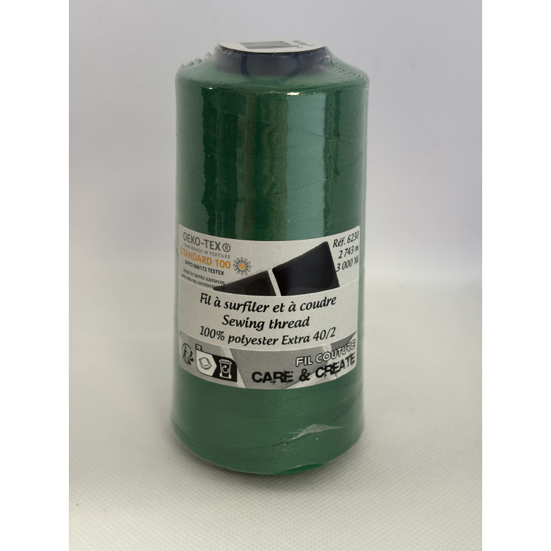 Cône 2743 m polyester vert foncé 6230-136 couture & surfilage Cône 2743 m polyester vert foncé 6230-136 couture & surfilage