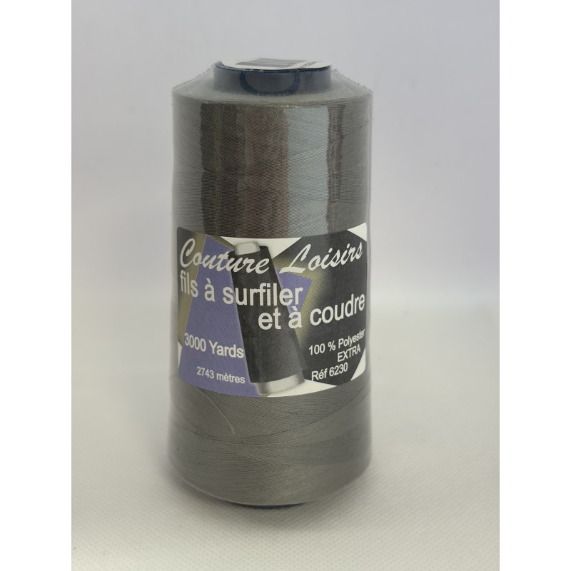 Cône 2743 m polyester gris 6230-170 couture & surfilage