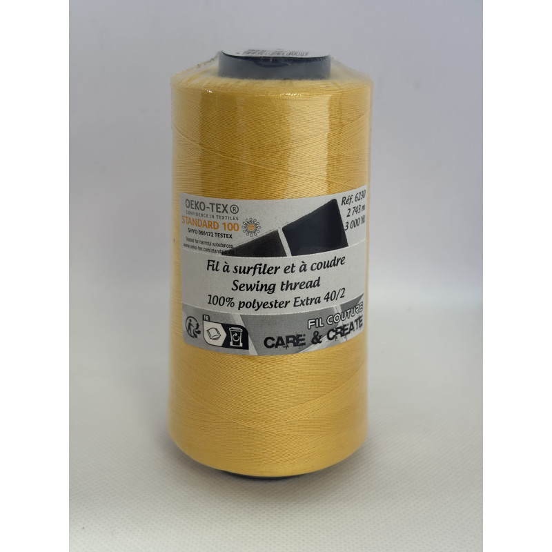 Cône 2743 m polyester jaune 6230-104 couture & surfilage