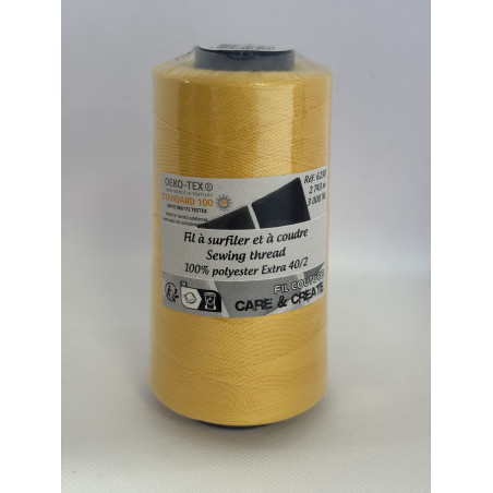 Cône 2743 m polyester jaune 6230-104 couture & surfilage