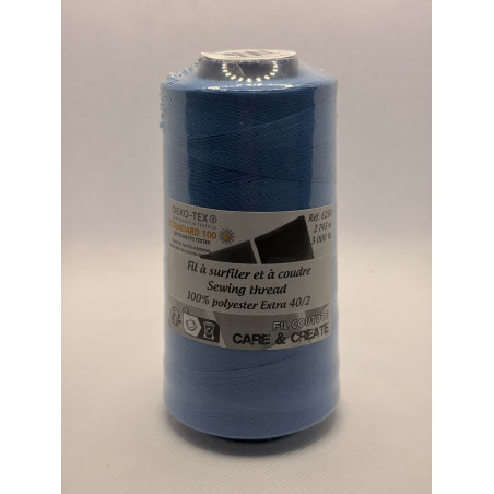 Cône 2743 m polyester 6230- 140 Bleu Couture & Surfilage