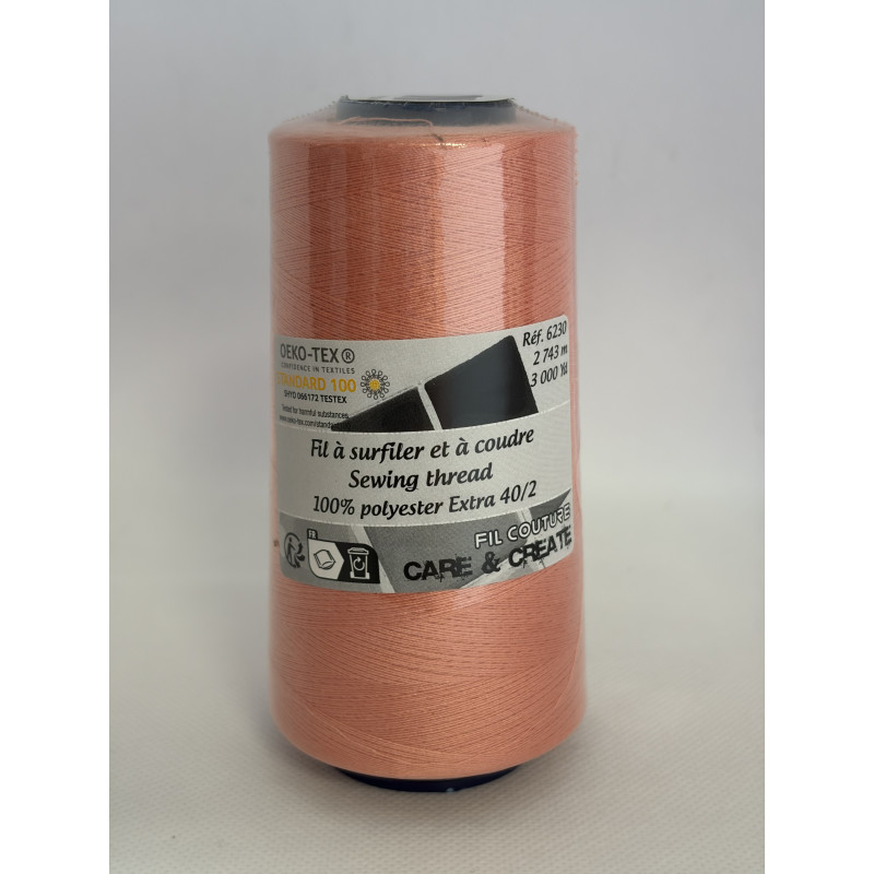 Cône 2743 m polyester 6230- 118 Saumon Couture & Surfilage Cône 2743 m polyester 6230- 118 Saumon Couture & Surfilage